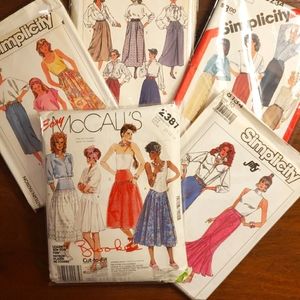 Women's Vintage 1980s Skirt Sewing Patterns